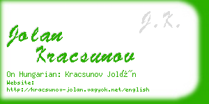 jolan kracsunov business card